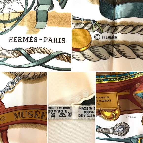 Authentic Vintage Hermes Silk Scarf - 90cm - Musee with Original Hermes Envelop - Picture 5 of 15